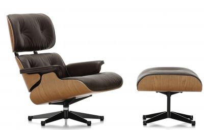 Eames Lounge Chair & Ottoman Fauteuil Cuir Premium F / Cuir naturel Vitra